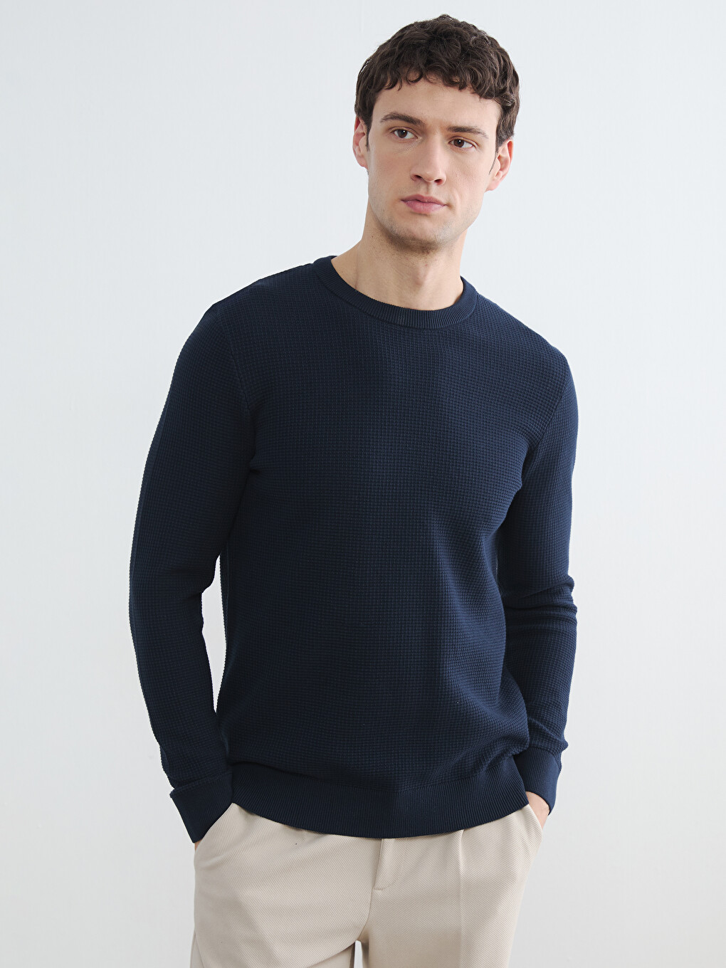 Crew Neck Men's Knitwear Sweater