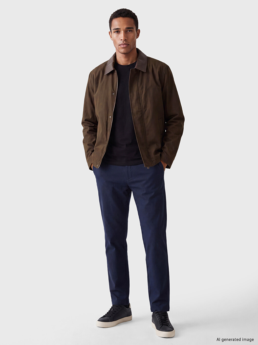 Regular Fit Contrast Collar Men's Jacket-1