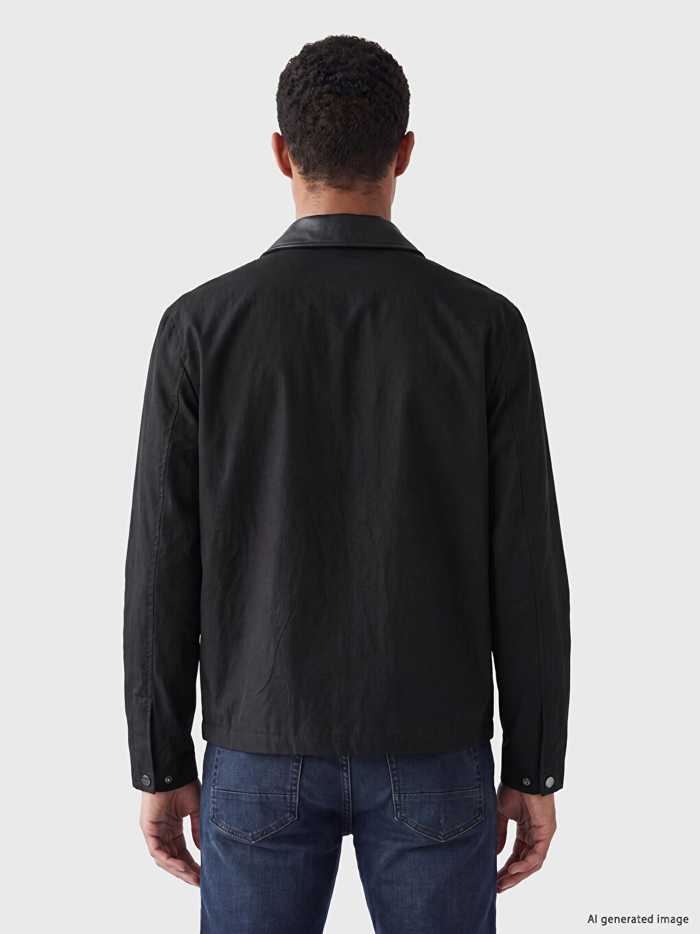 Regular Fit Contrast Collar Men's Jacket-2