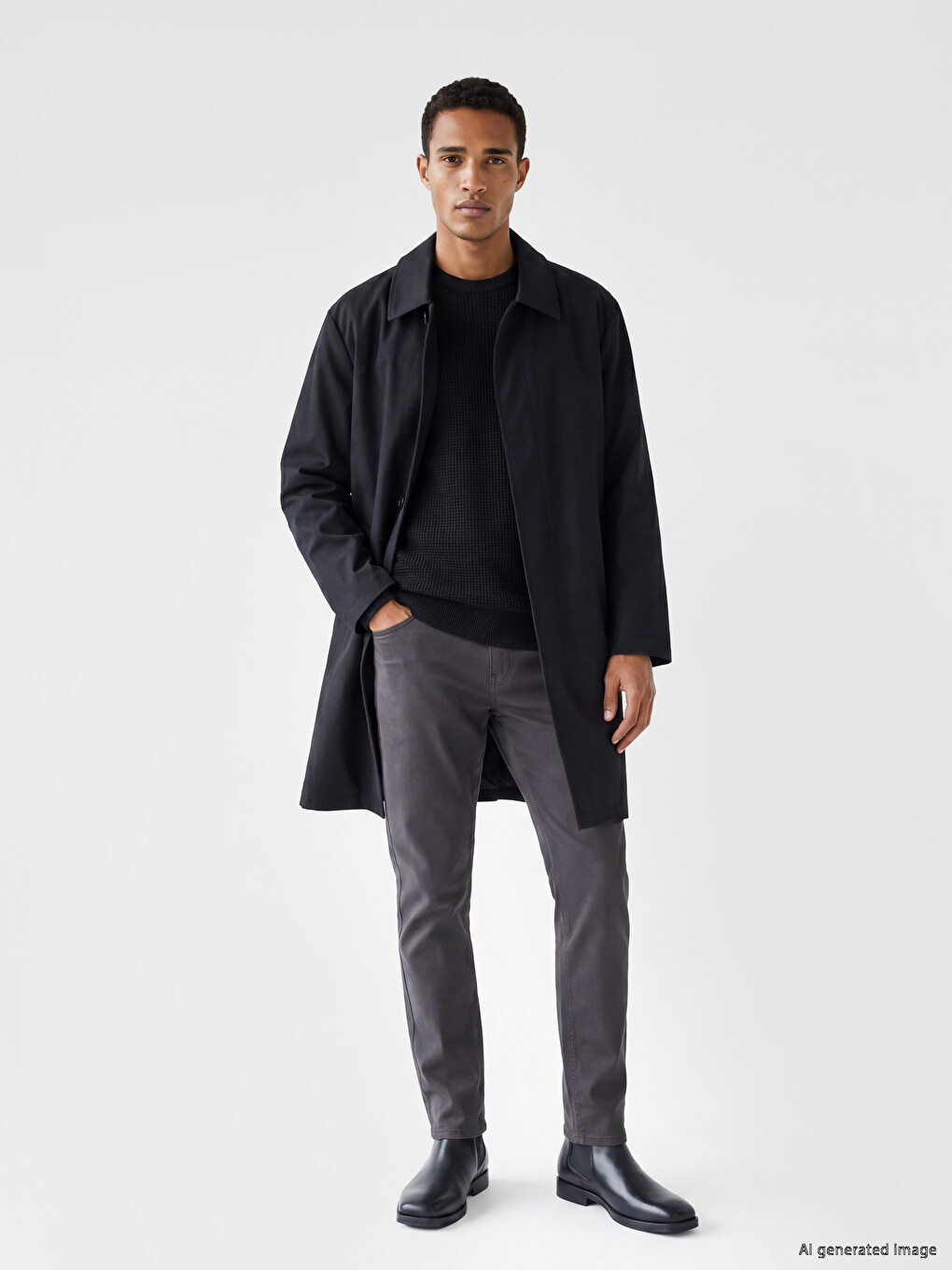 Loose Fit Shirt Collar Men's Coat-1
