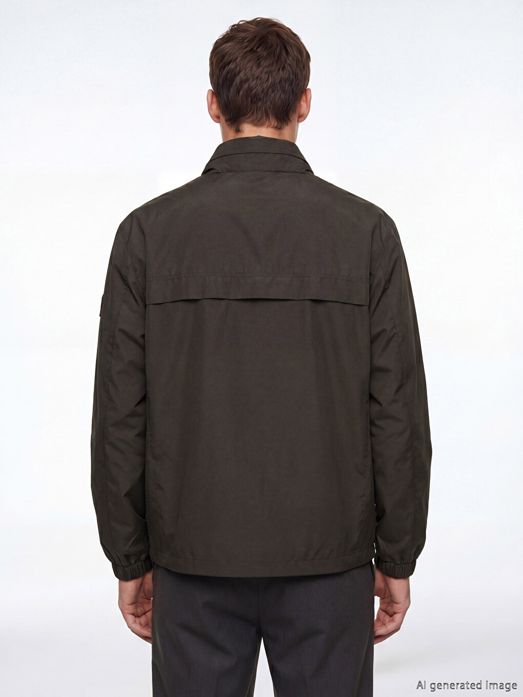 Kahverengi Regular Fit Kapüşonlu Erkek Yağmurluk-3