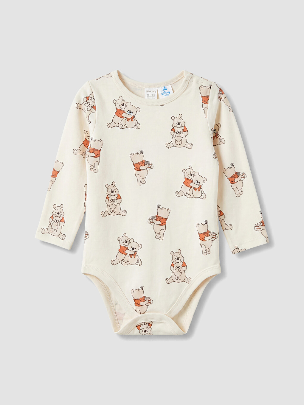 Ekru Winnie The Pooh Baskılı Erkek Bebek Takım-1