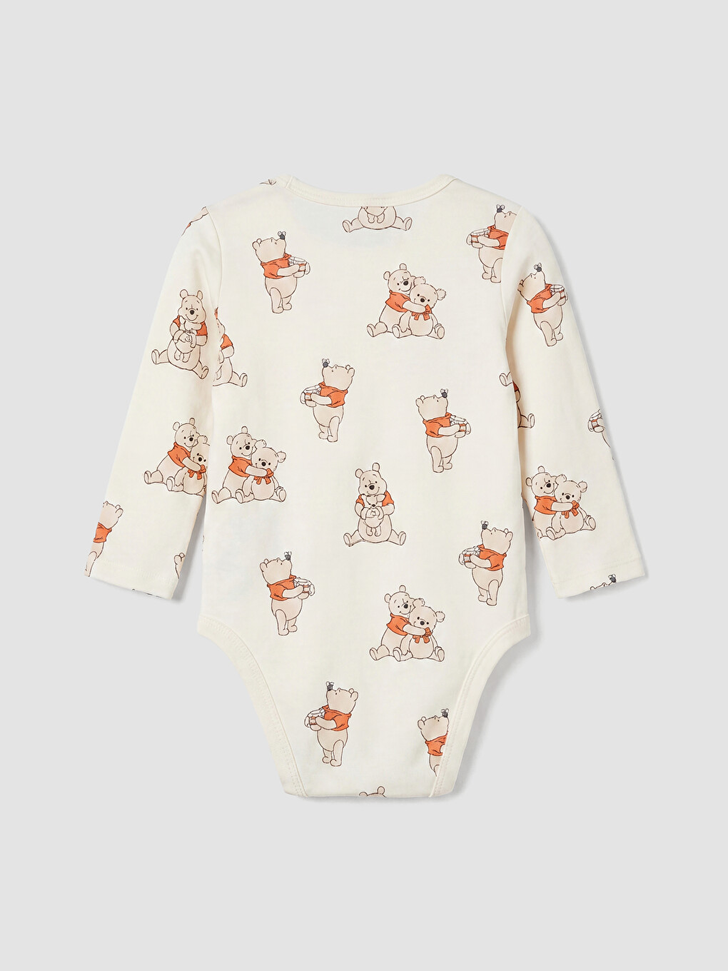 Ekru Winnie The Pooh Baskılı Erkek Bebek Takım-3