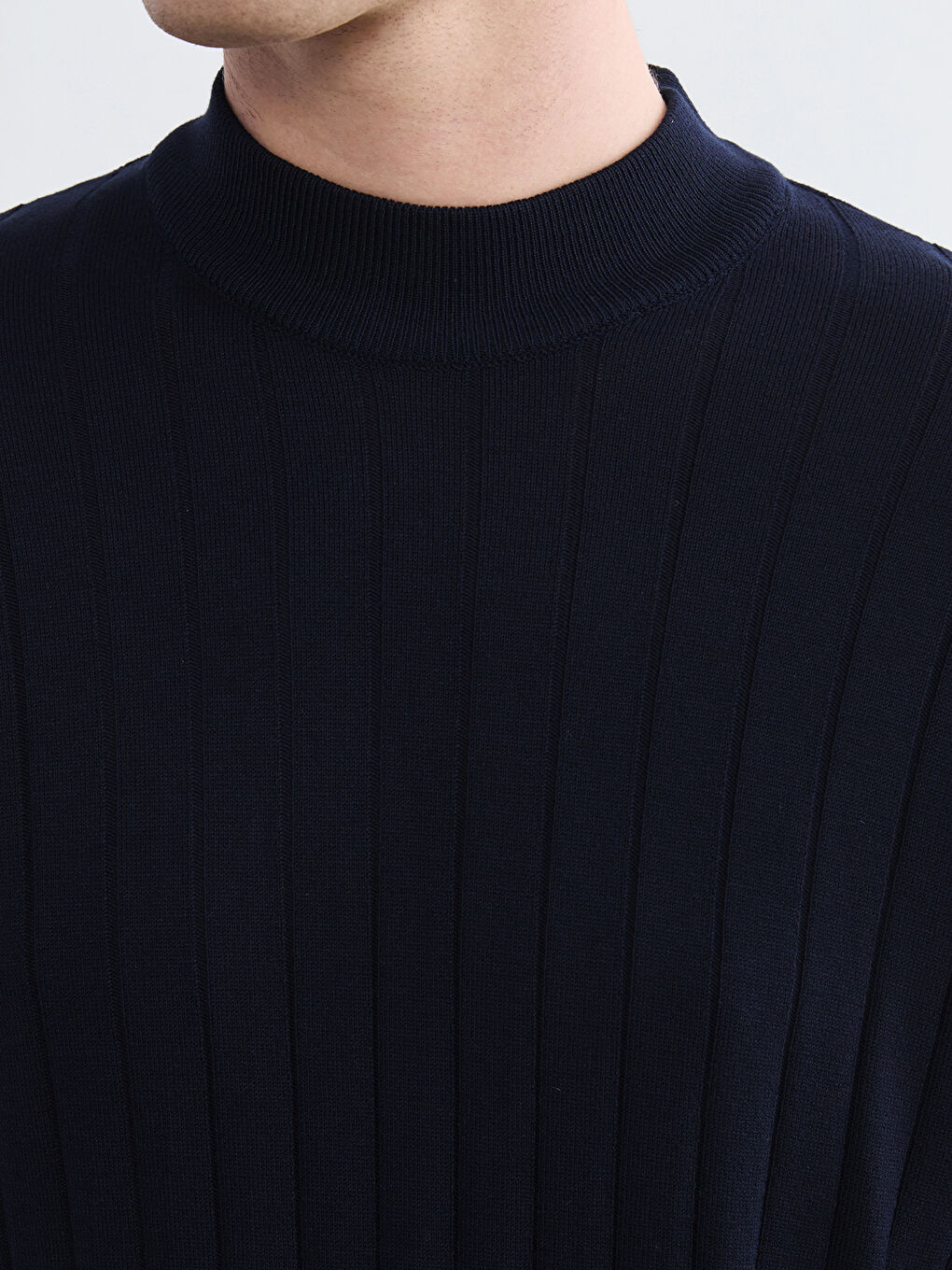 Lacivert Yarım Balıkçı Yaka Erkek Triko Kazak-2