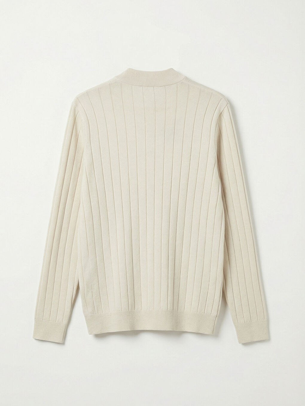 Bej Yarım Balıkçı Yaka Erkek Triko Kazak-1