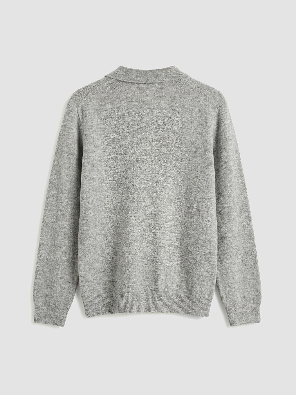 Gri Polo Yaka Triko Erkek Kazak-5