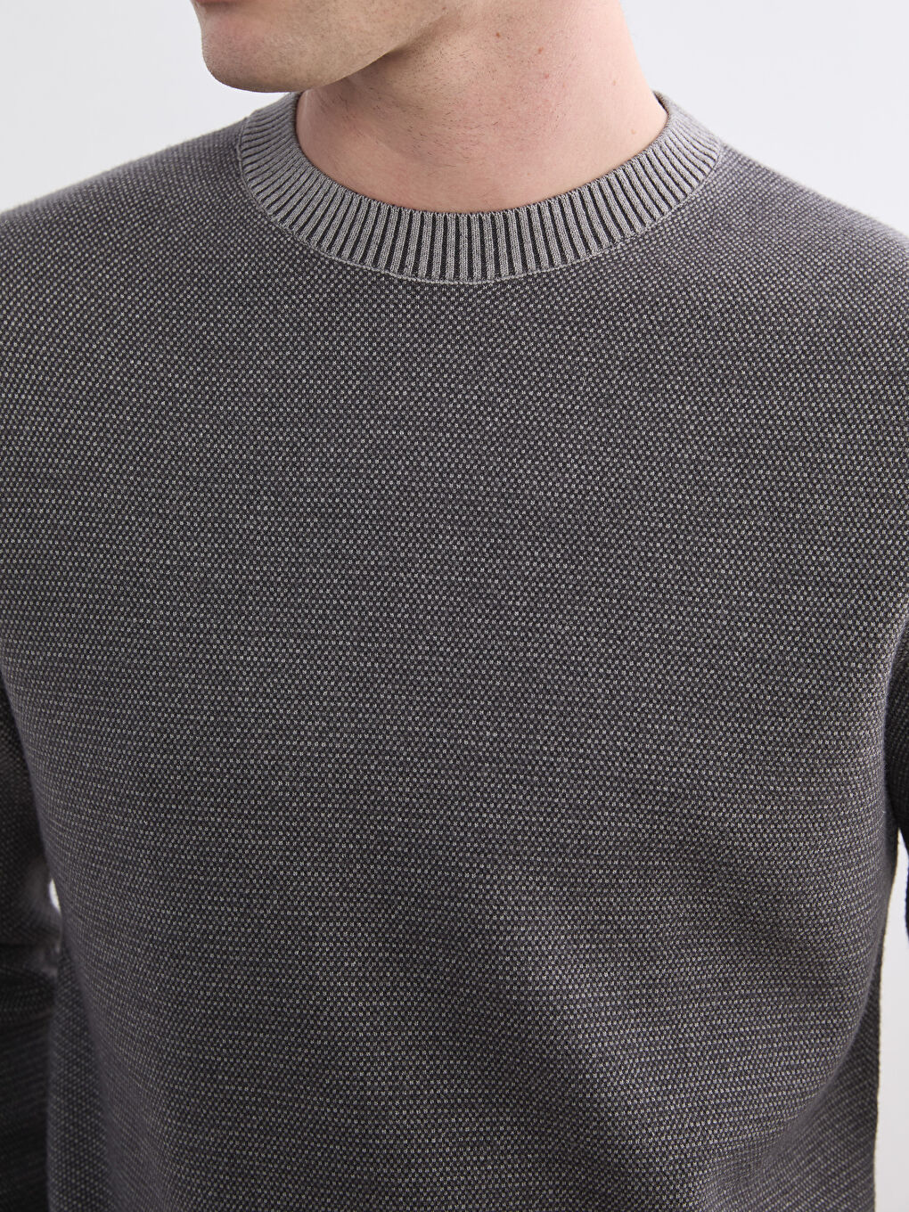 Lacivert Bisiklet Yaka Erkek Triko Kazak-2