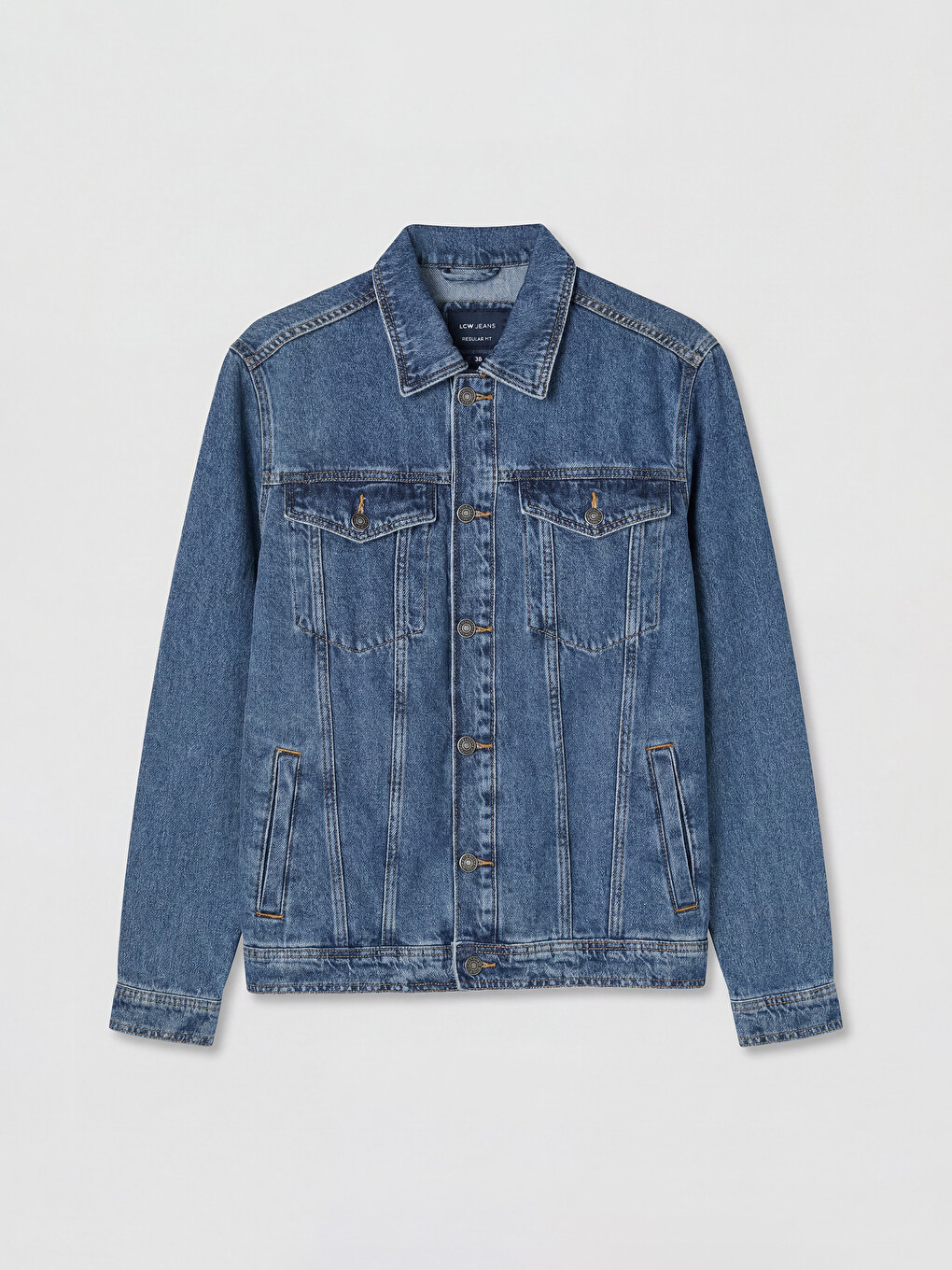 İndigo Regular Fit Erkek Jean Ceket-4