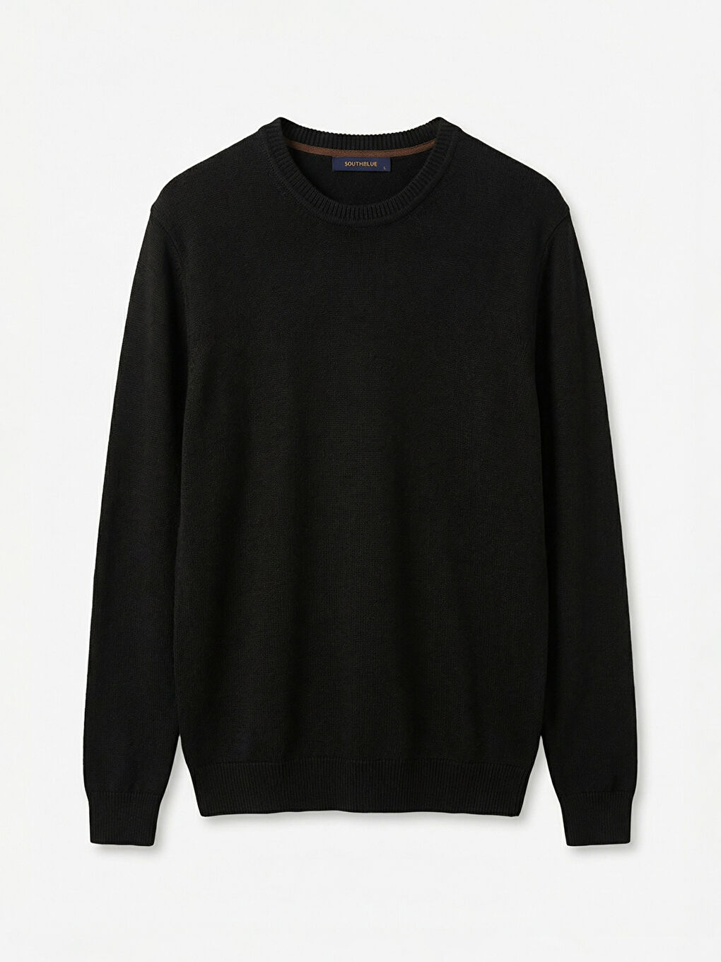 Siyah Bisiklet Yaka Erkek Triko Kazak-4