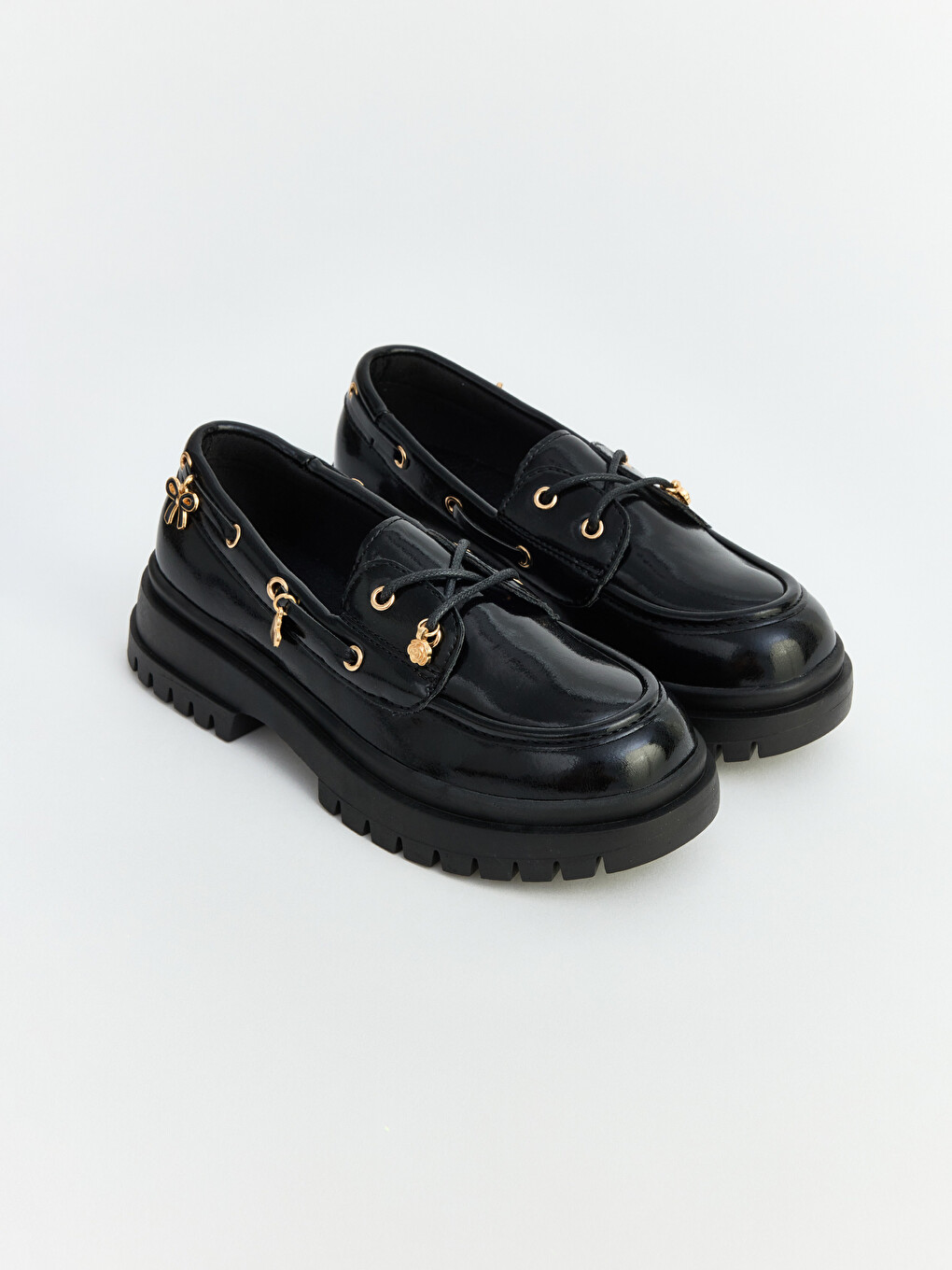 Mädchen Schwarz Anzugschuhe-4