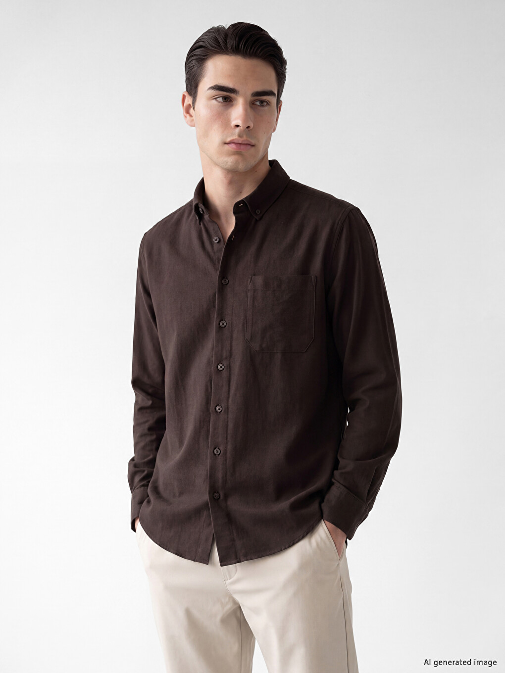 Man Brown Shirt