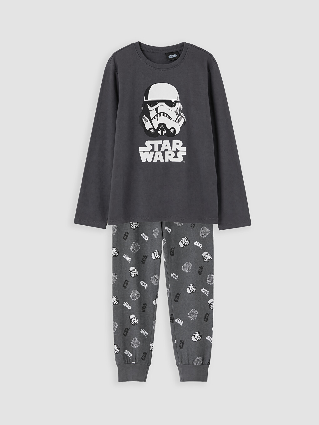 Gri Star Wars Baskılı Erkek Çocuk Pijama Takım