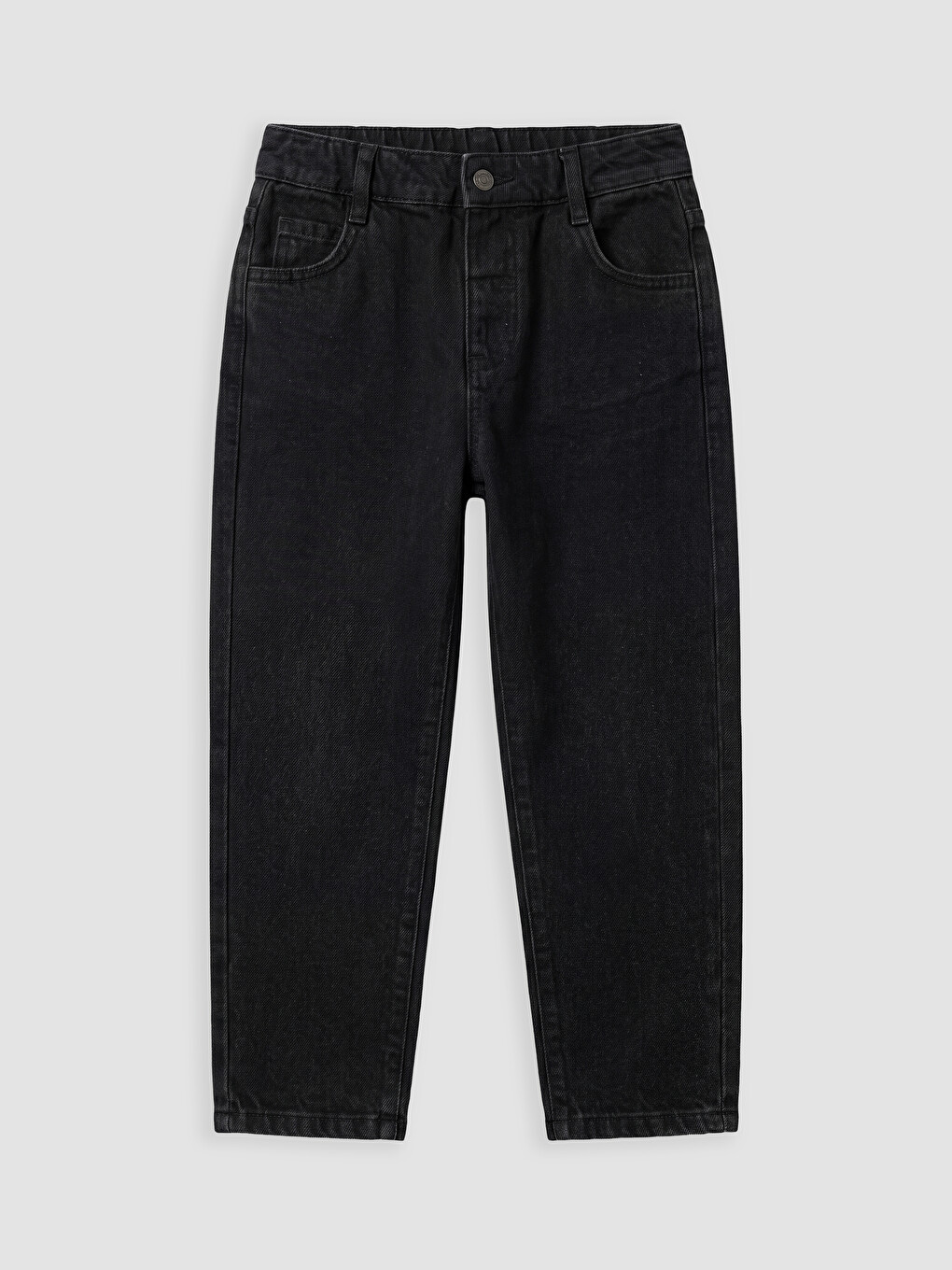 Siyah Baggy Fit Erkek Çocuk Jean Pantolon