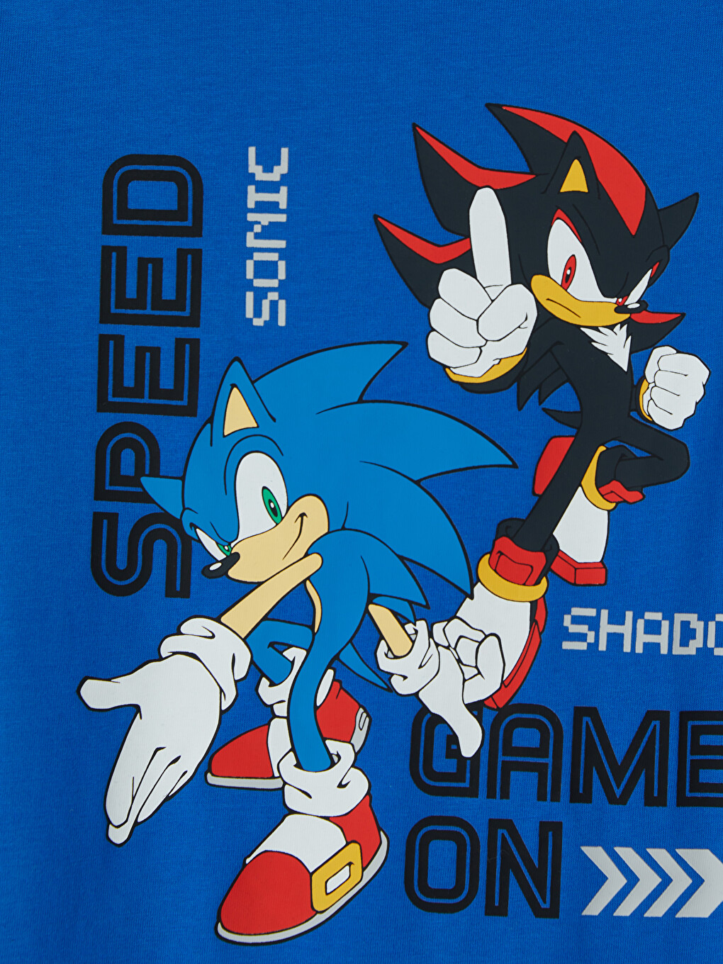 Dječji Pidžama Set S Tiskanim Sonic Motivom I Okruglim Izrezom-5
