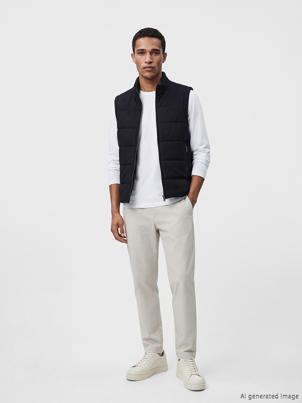 Man Navy Puffer Gilet