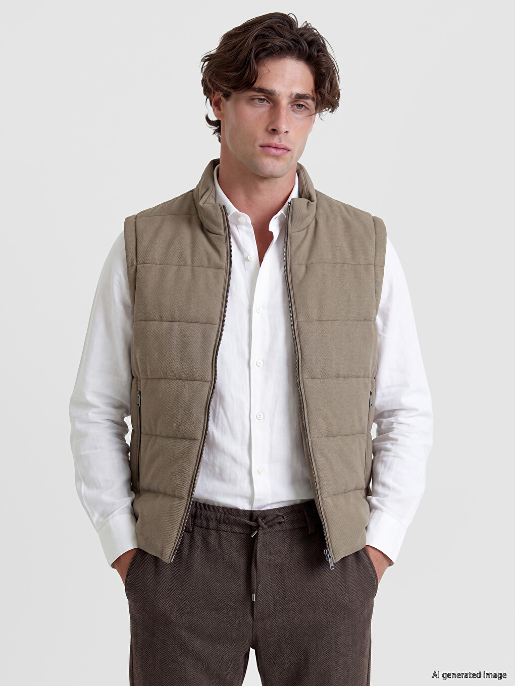 Stand Collar Men's Puffer Gilet