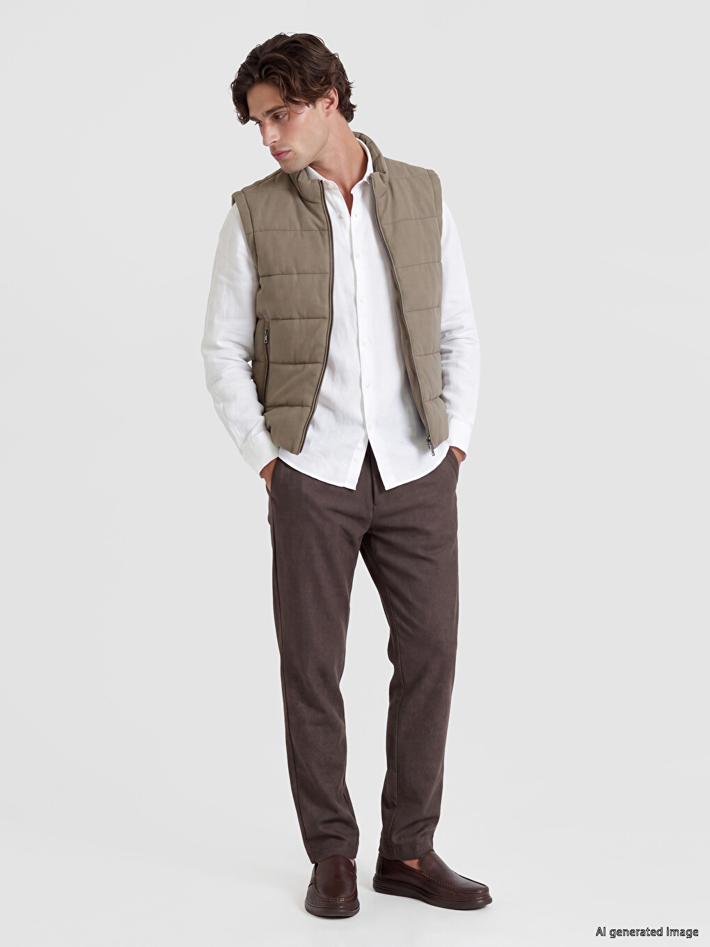 Stand Collar Men's Puffer Gilet-1