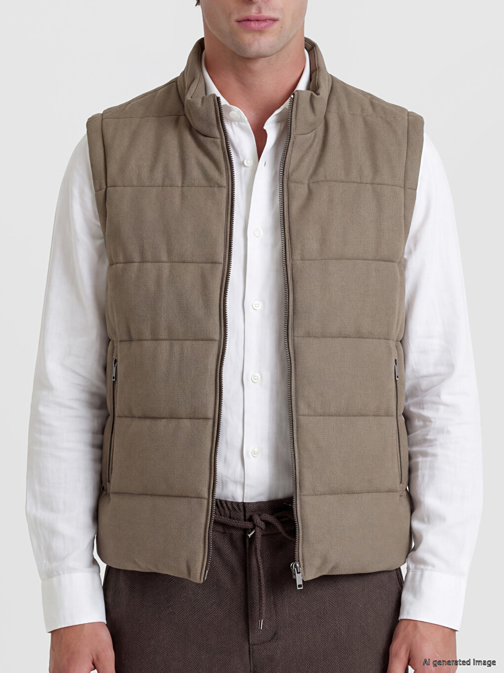 Stand Collar Men's Puffer Gilet-2