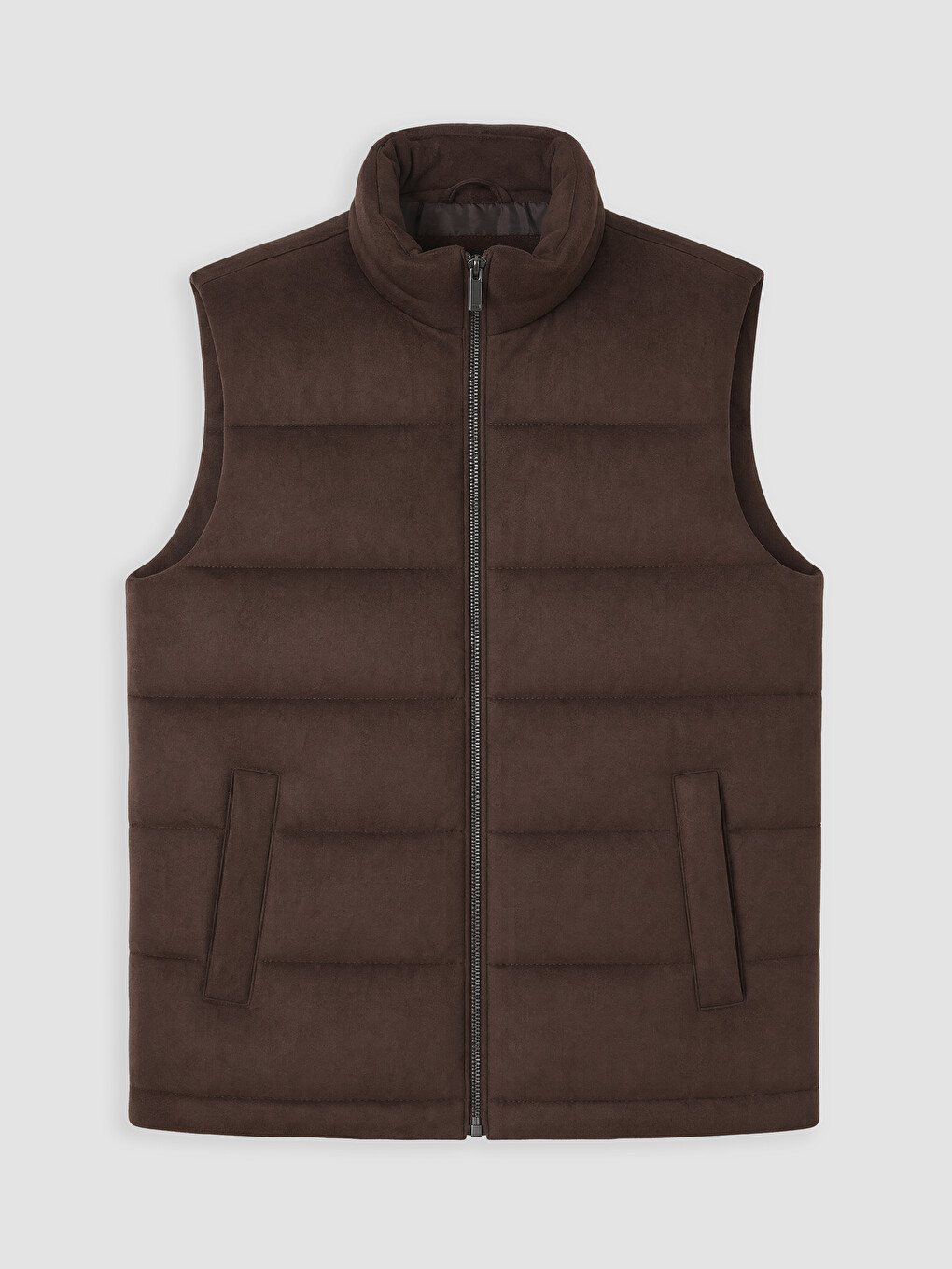 Gilet Doudoune Sans Manches Slim Fit À Col Montant Pour Homme-3