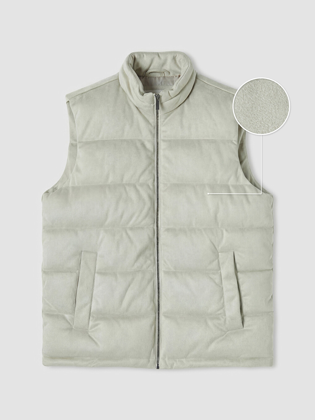 Man Beige Puffer Gilet-4
