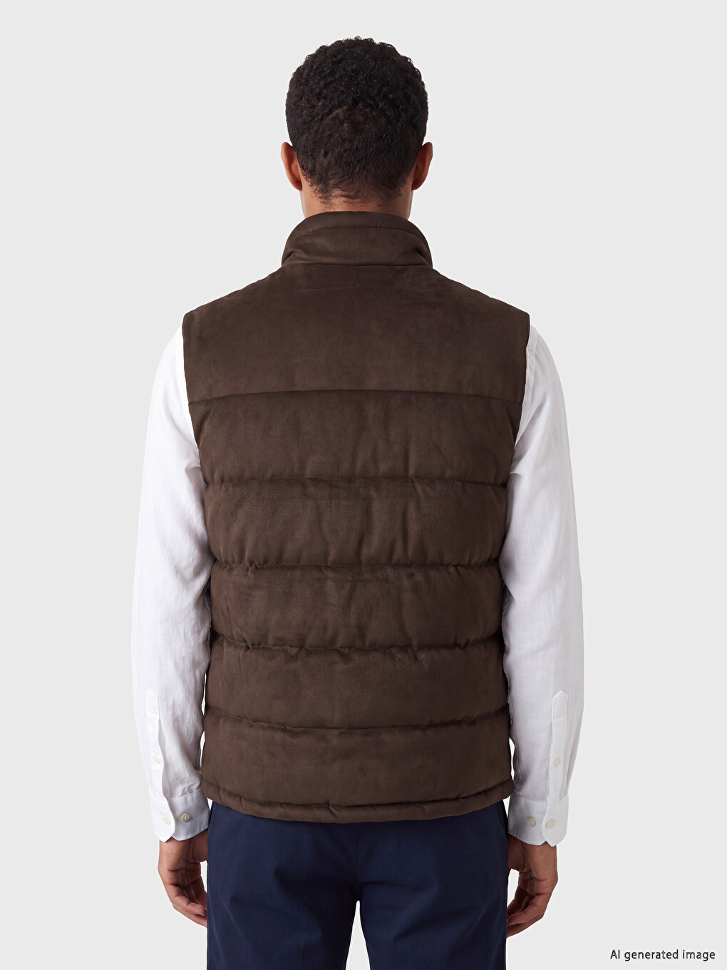 Gilet Doudoune Sans Manches Slim Fit À Col Montant Pour Homme-2