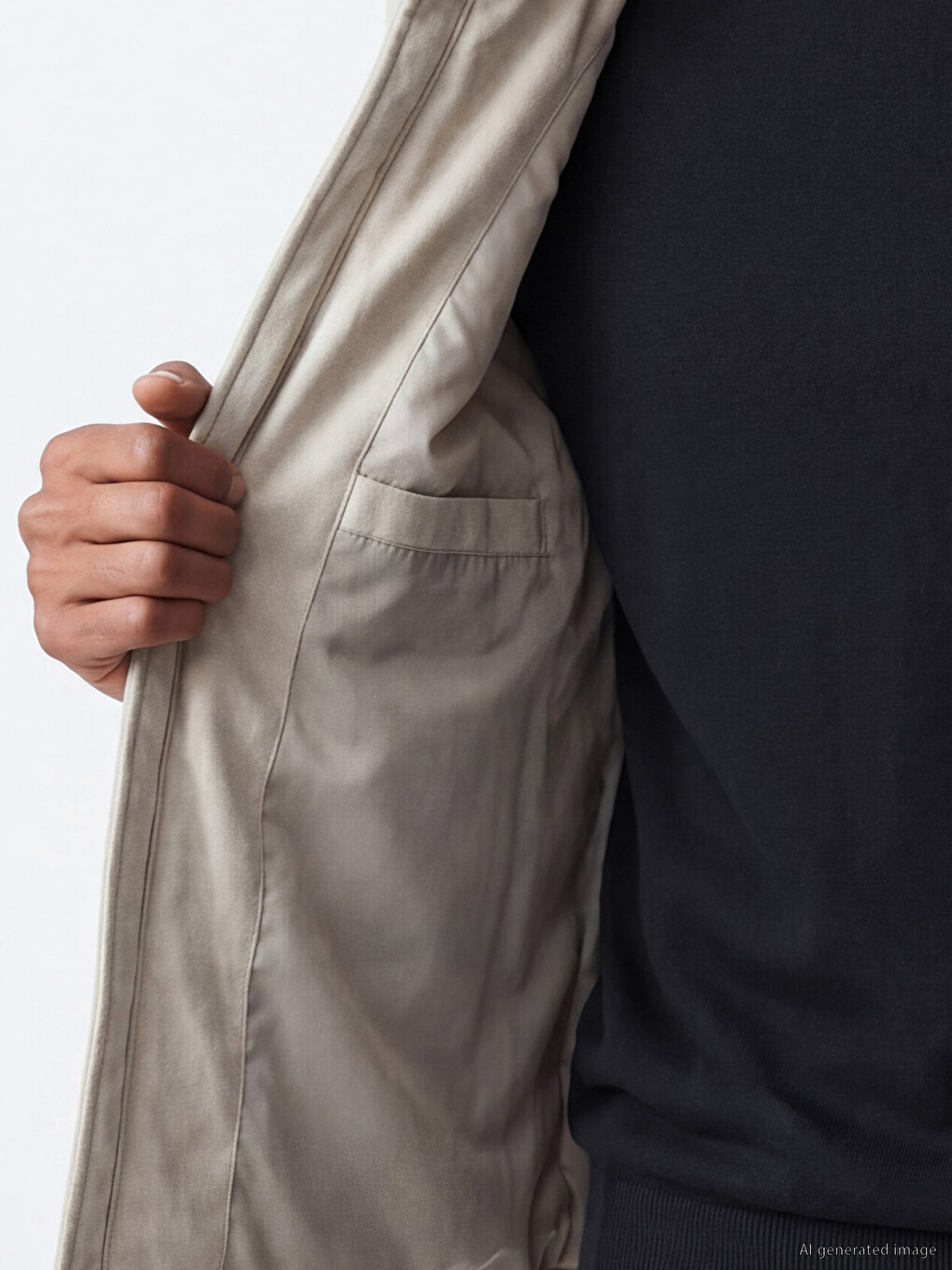 Man Beige Puffer Gilet-2