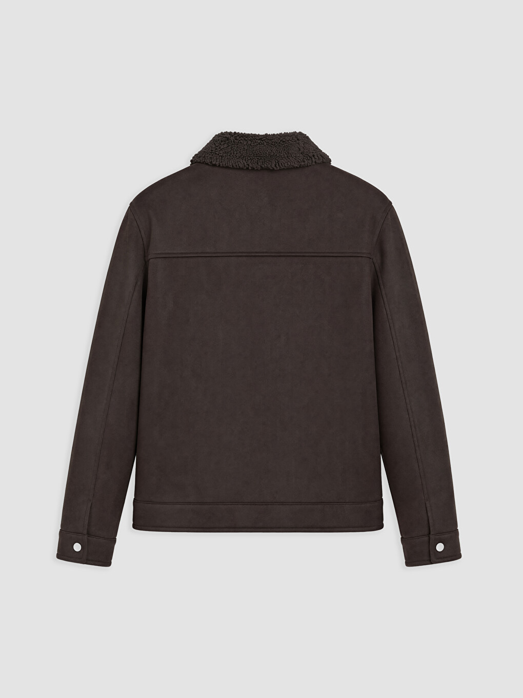 Regular Fit Fur Collar Men's Suede Coat-1