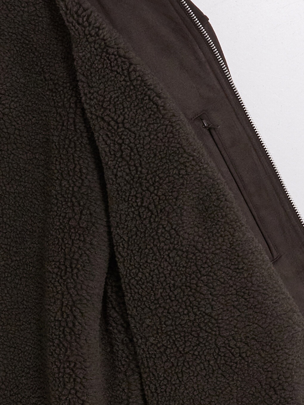 Regular Fit Fur Collar Men's Suede Coat-3