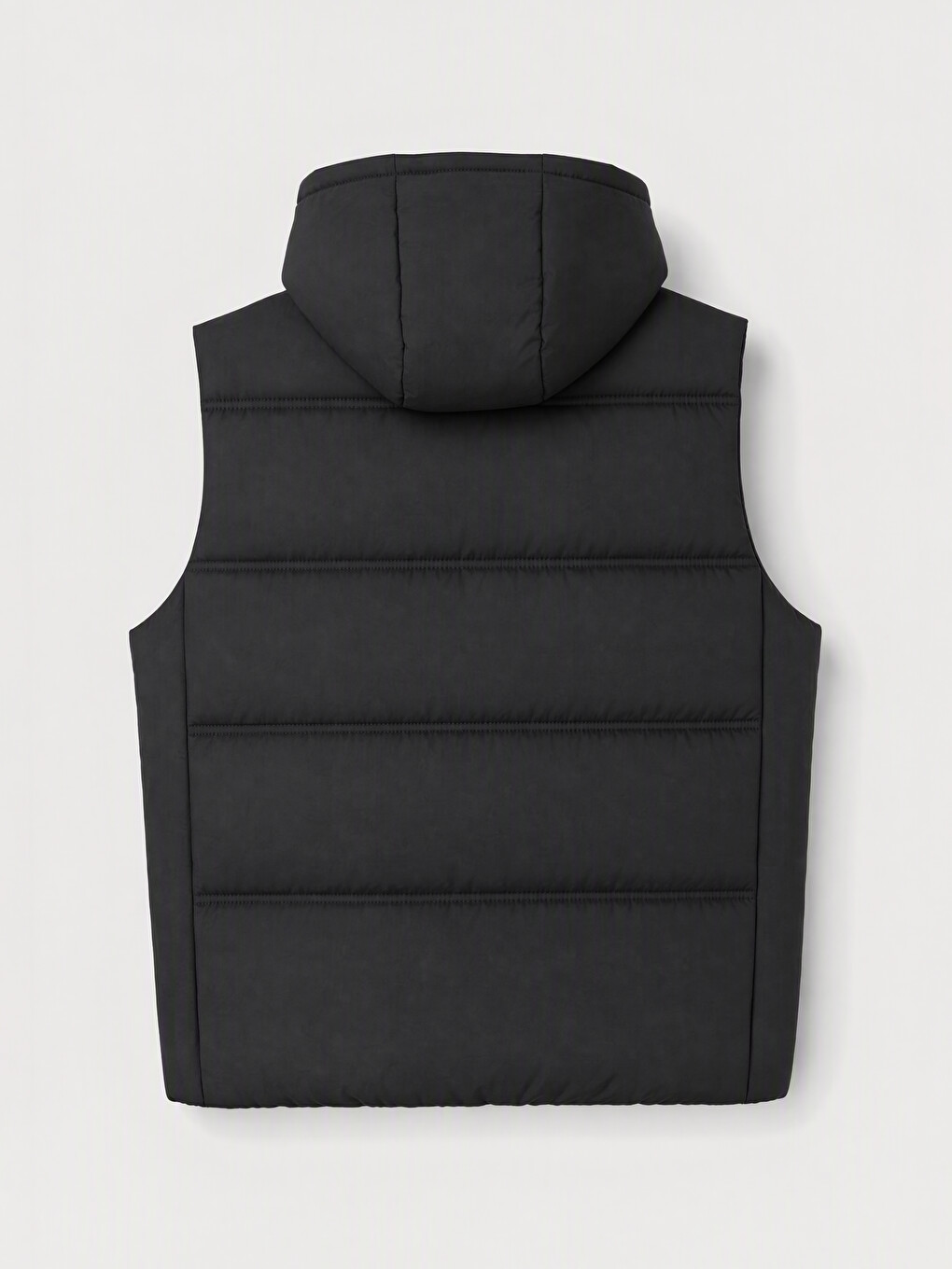 Siyah Regular Fit Kapüşonlu Erkek Şişme Yelek-5