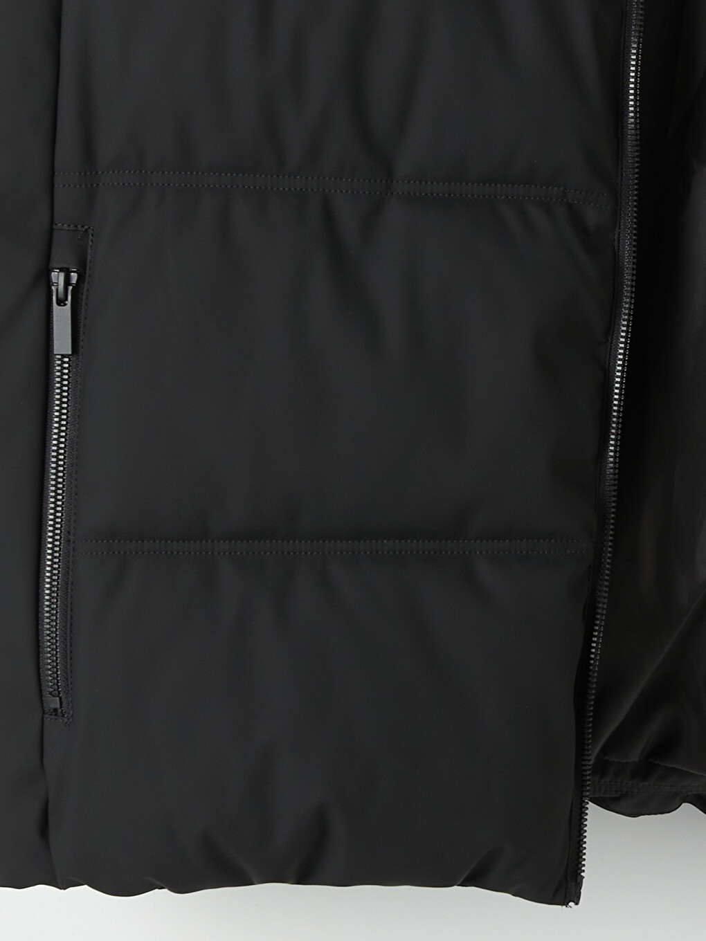 Siyah Regular Fit Kapüşonlu Erkek Şişme Yelek-6