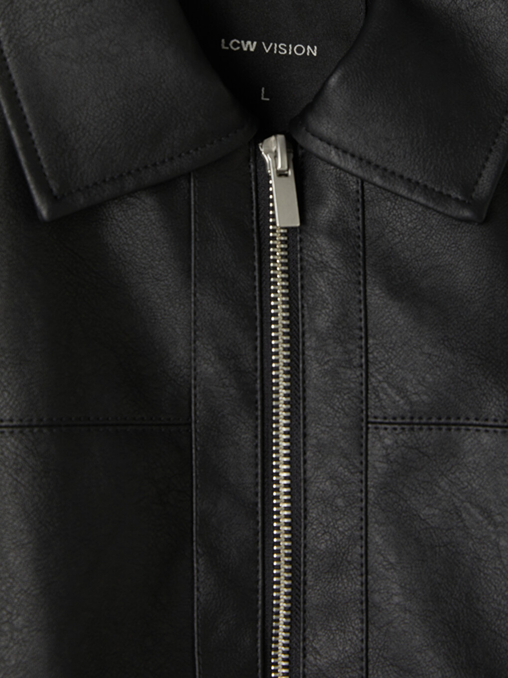 Regular Fit Men's Leather Look Coat-6