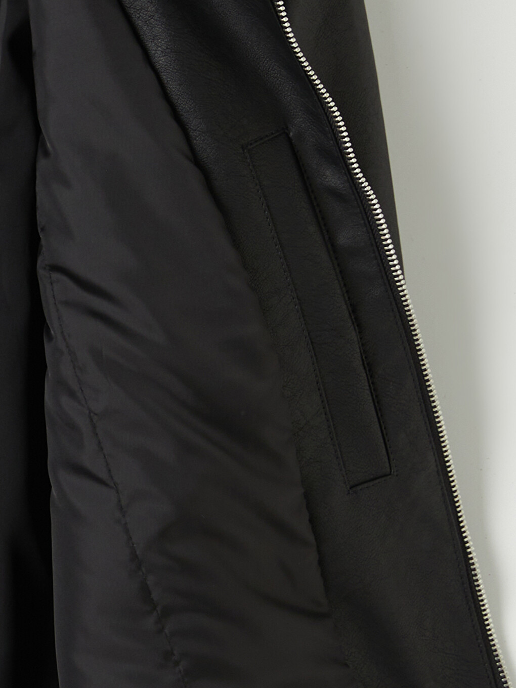Regular Fit Men's Leather Look Coat-7