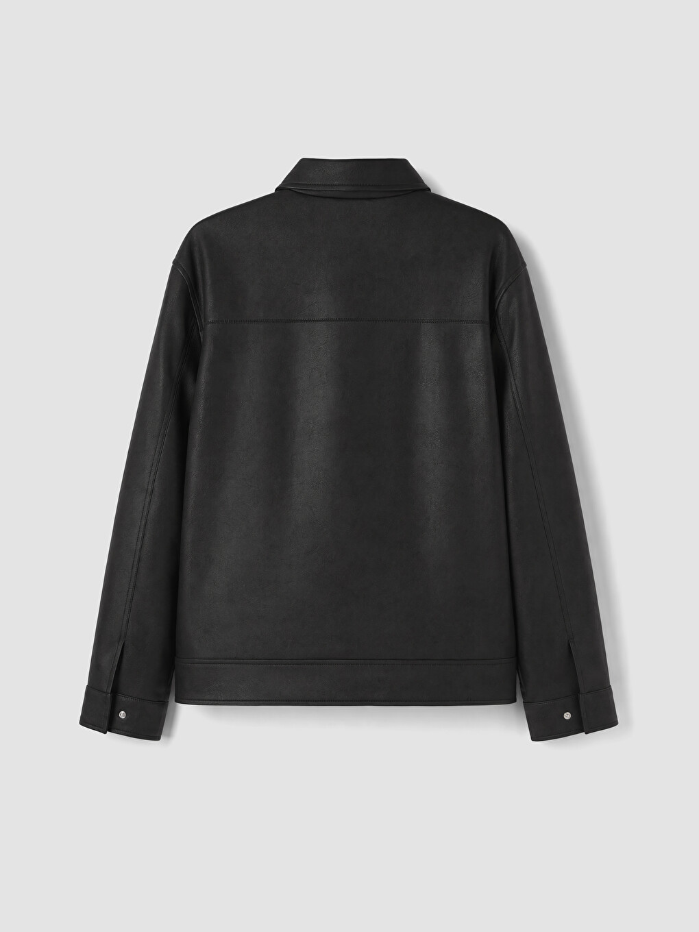 Regular Fit Men's Leather Look Coat-8