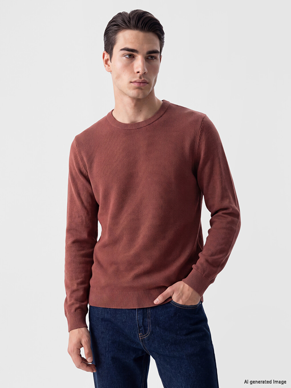 Crew Neck Men's Knitwear Sweater