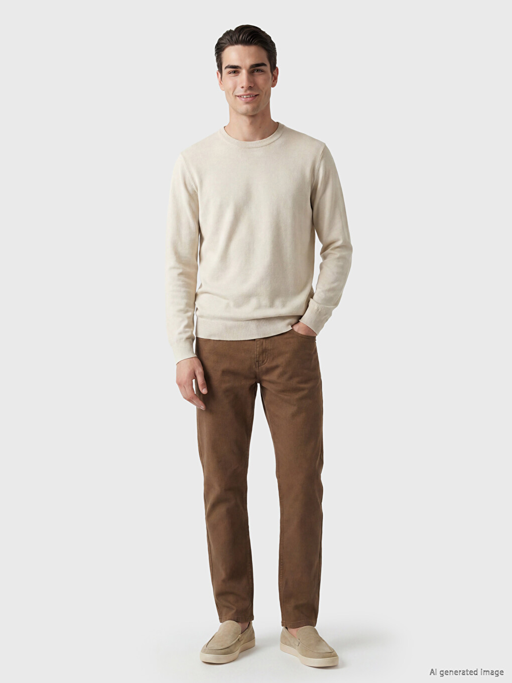 Man Ecru Sweater-1