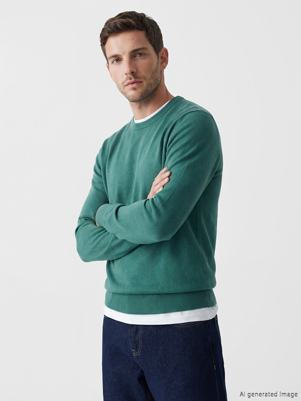 Pull En Maille À Col Rond Pour Homme