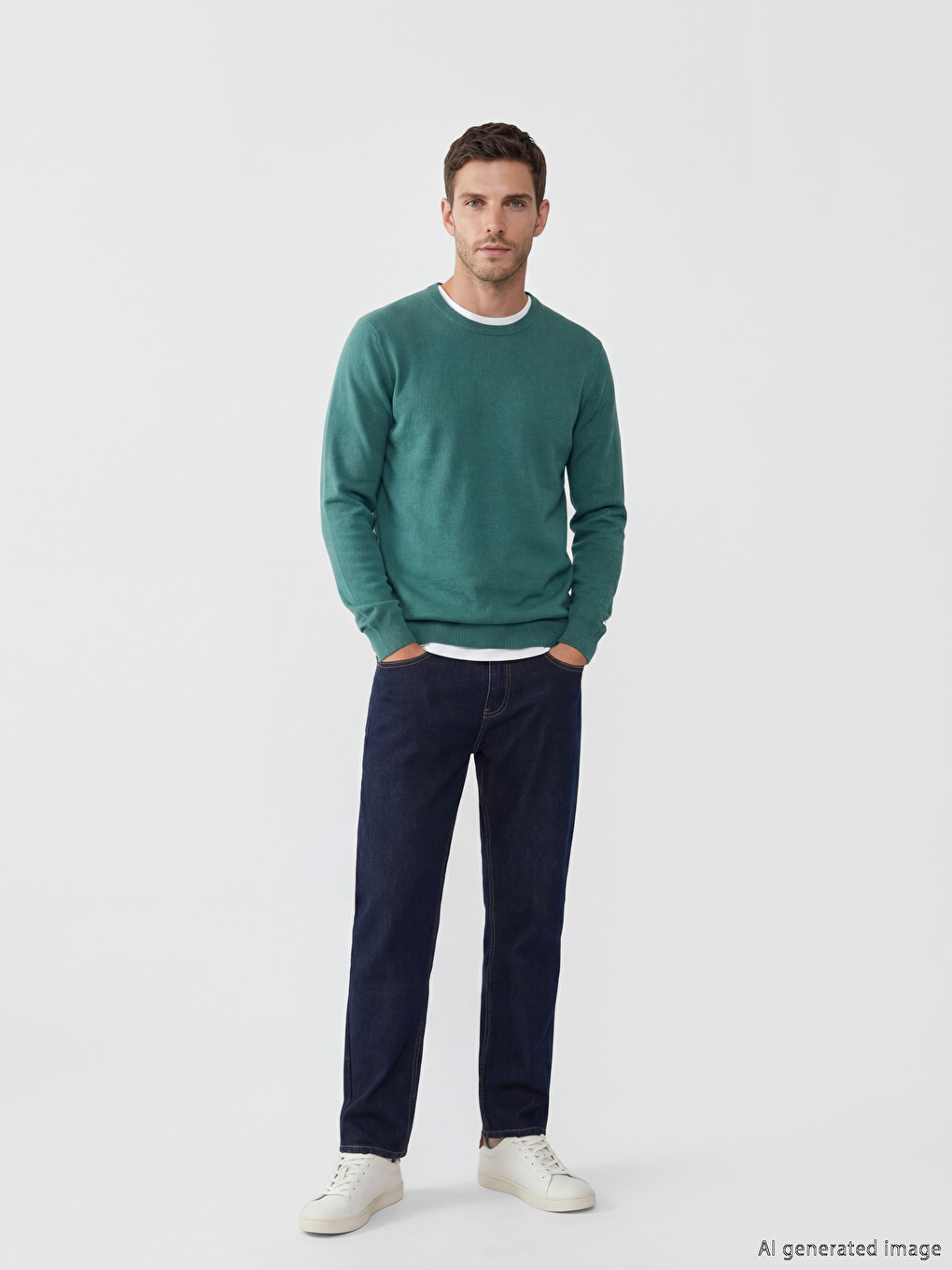 Pull En Maille À Col Rond Pour Homme-1
