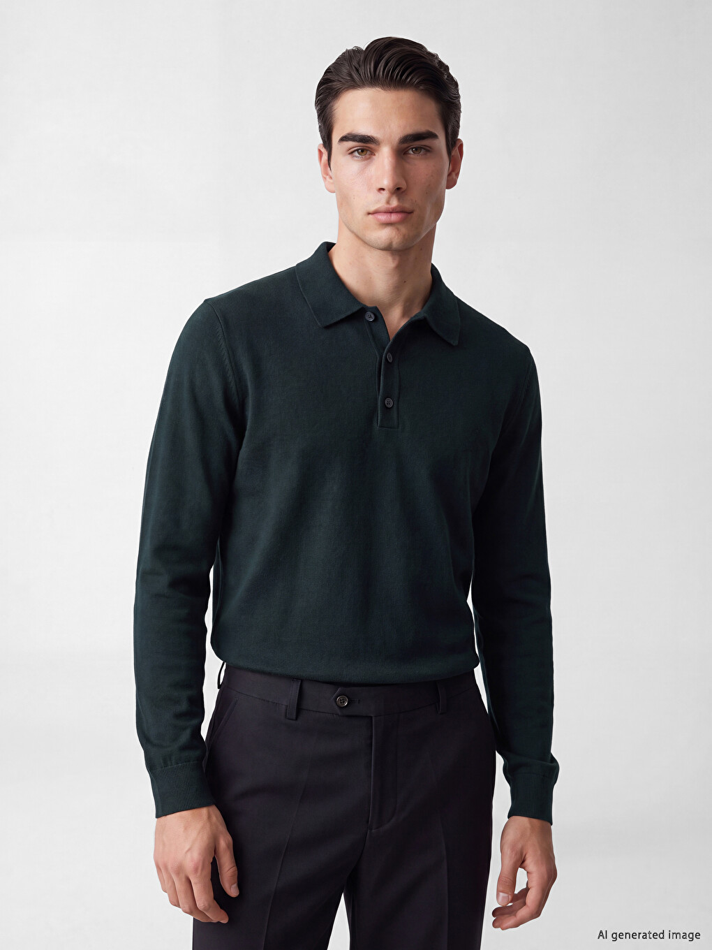 Polo Collar Men's Knitwear Sweater
