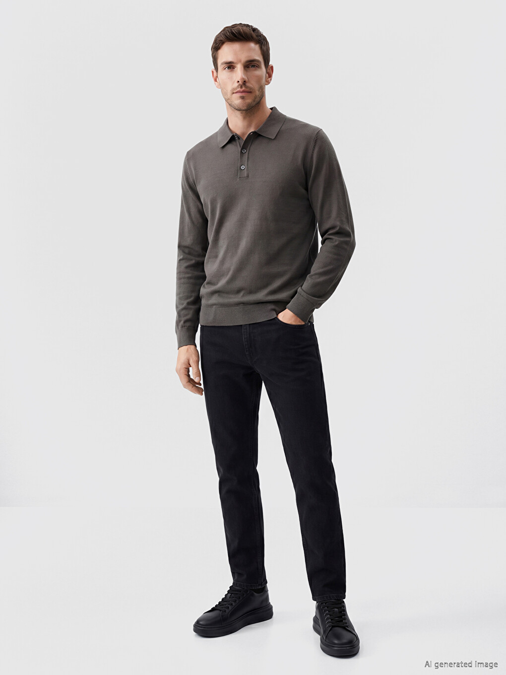 Man Khaki Sweater-1