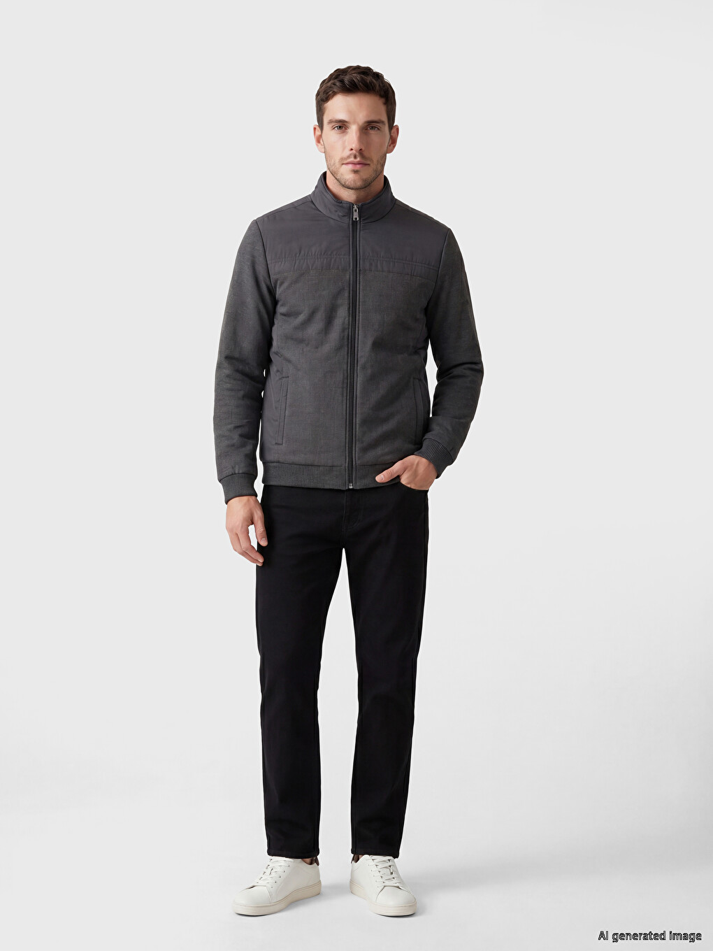 Men's Zippered Coat-1