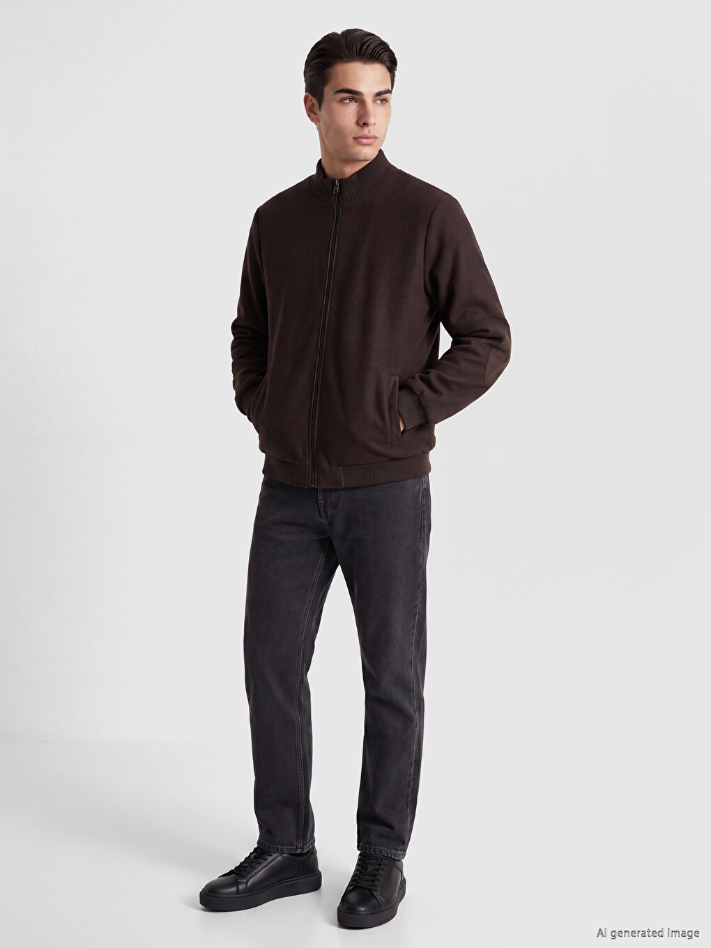 Man Brown Cardigan-1