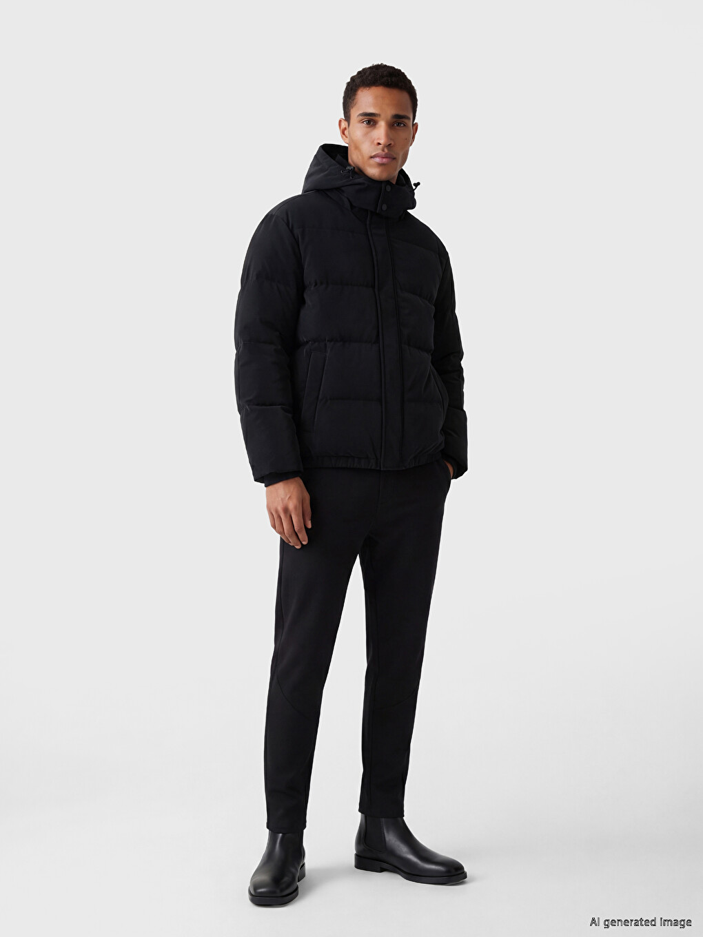 Man Black Puffer Coat-1