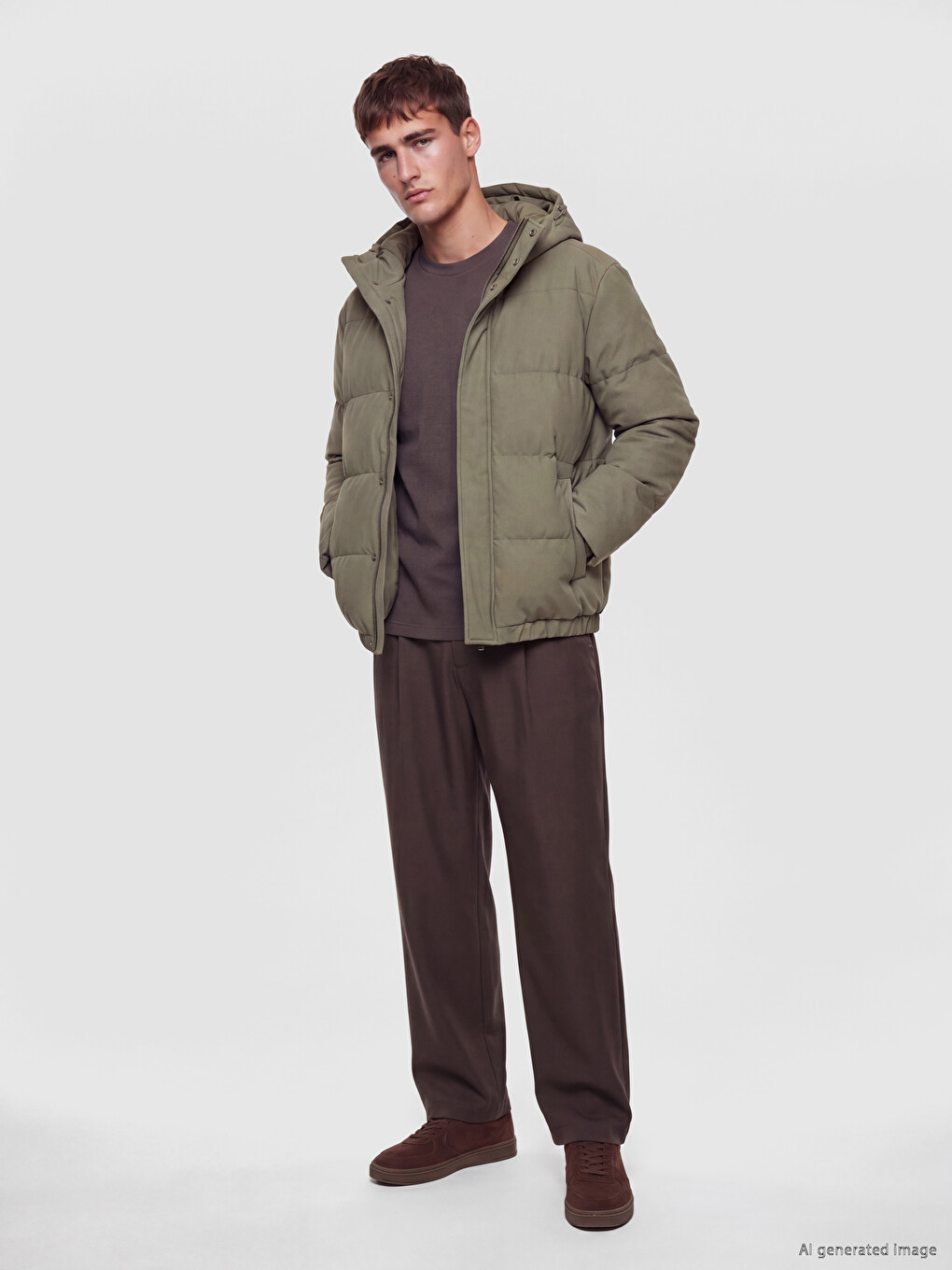 Man Green Puffer Coat-1
