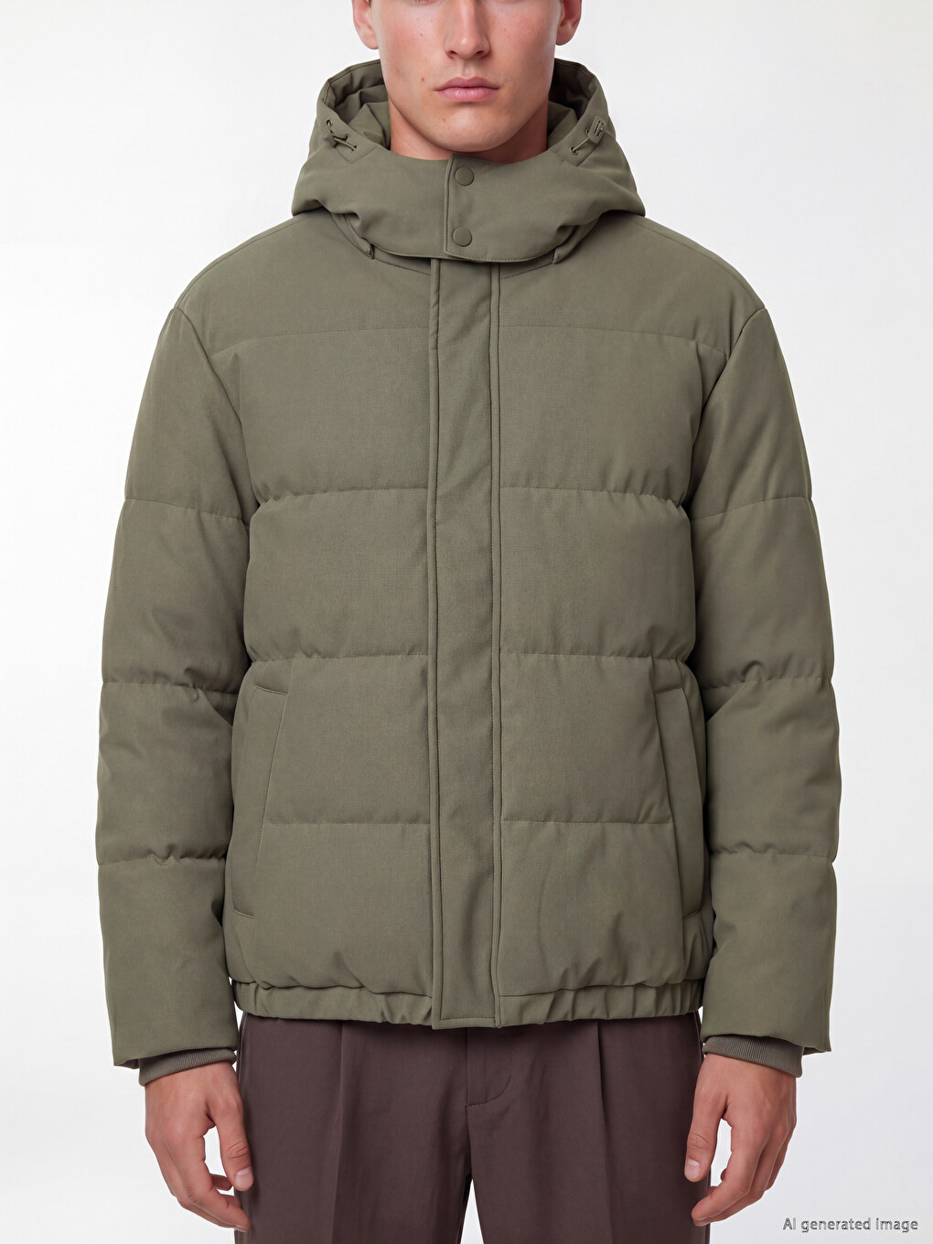 Man Green Puffer Coat-2