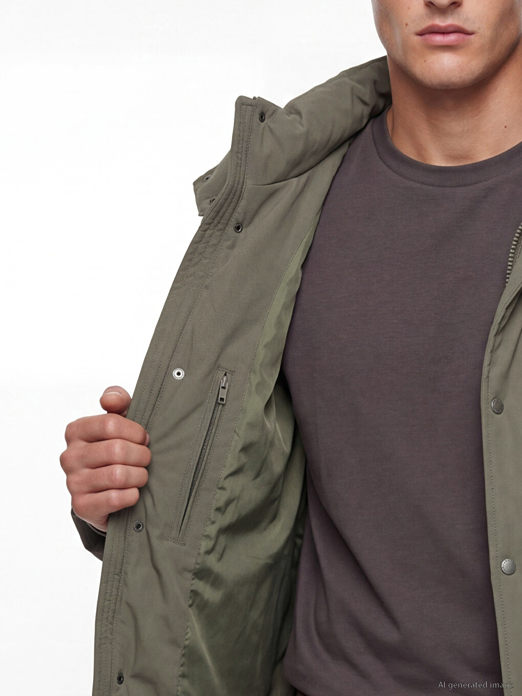 Man Green Puffer Coat-3