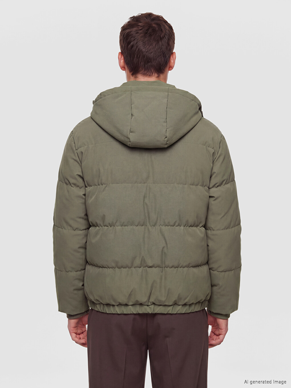 Man Green Puffer Coat-4