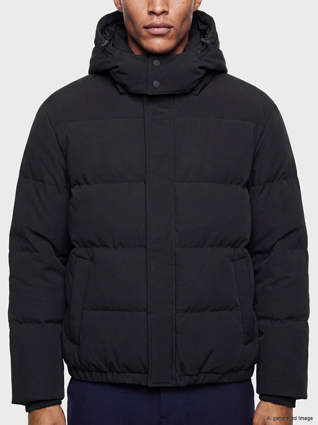 Man Navy Puffer Coat-2