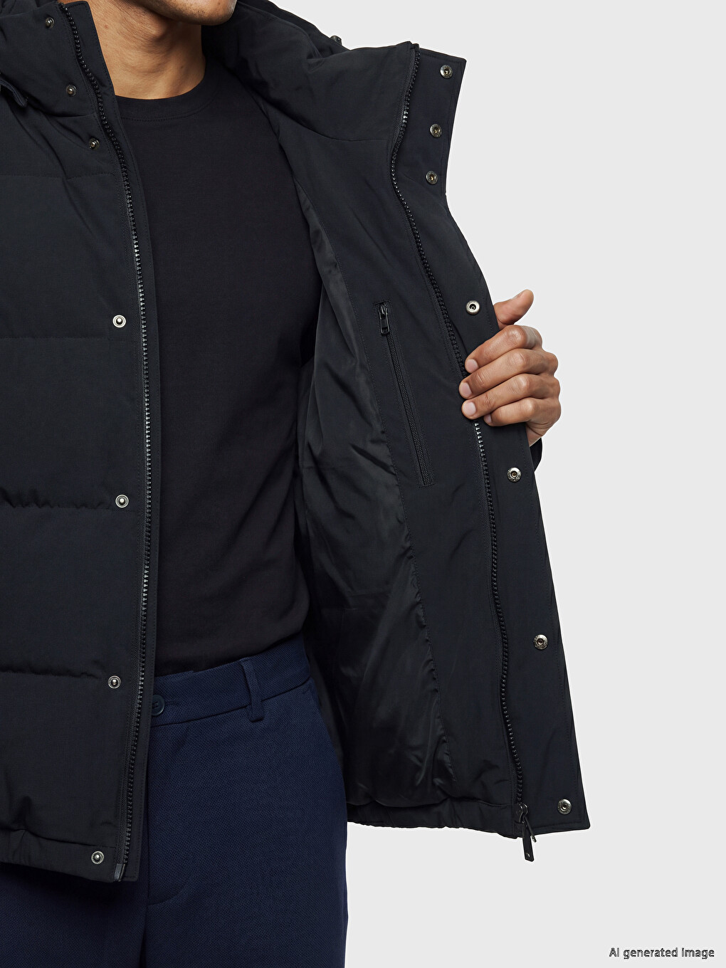 Man Navy Puffer Coat-3