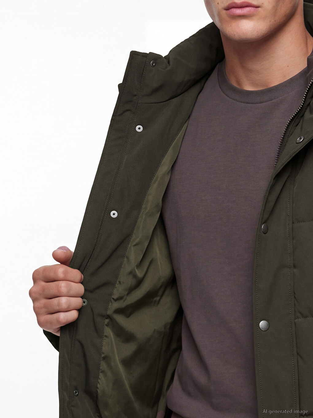 Man Brown Puffer Coat-3