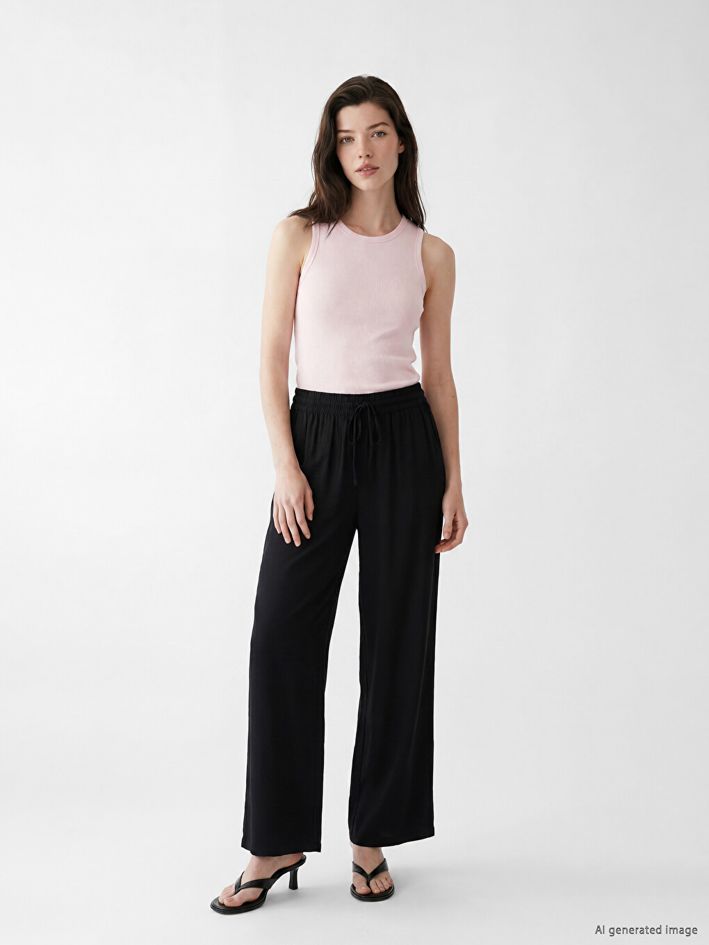 Pantaloni Largi Cu Talie Elastică Pentru Femei